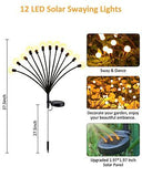 Solar Powered LED Firefly Garden Lights, Swaying Solar Garden Lights with 2 L...