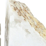 Benjara 5 Inch Natural White Stone Bookends, Artisanal Textured Geode Rock