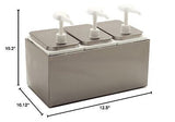 Carlisle FoodService Products Condiment Rail Condiment Center with 3 Standard...