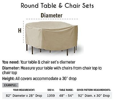 Protective Covers Weatherproof Patio Table and Highback Chair Set Cover, 60 I...