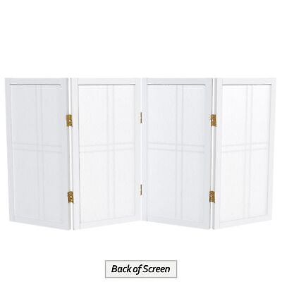 2 ft. Short Desktop Double Cross Shoji Screen - White - 4 Panels 4 Panel