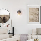 Wall Sconces, Black Gold Modern Sconces Wall Lighting with Cracked Glass Shad...