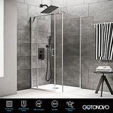 gotonovo Rainfall Bathroom Shower System Rain Shower Head and Handle Set Wall...