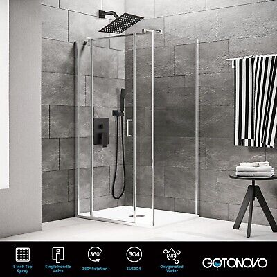 gotonovo Rainfall Bathroom Shower System Rain Shower Head and Handle Set Wall...