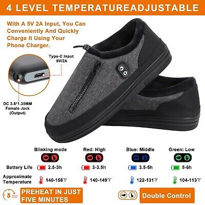 Heated Slippers, Kamlif 4 Heating Levels Cordless Foot Warmers for Cold Feet,...