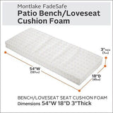 Classic Accessories 61-044-010944-RT Montlake Patio Cushion Foam, 54"W x 18"D...