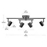 Globe Electric Walton 4-Light 29W Integrated LED Track Lighting, Matte Black,...