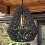 ELYONA Modern Woven Pendant Light Fixtures 11.8" Farmhouse Coastal Hanging La...