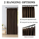 Total Blackout Pinch Pleat Curtain for Bedroom, Triple Weave Faux Linen Therm...