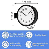 BESTIME 66289A 15-Inch Double Sided Aluminum Wall Clock.Minimalist Designed C...