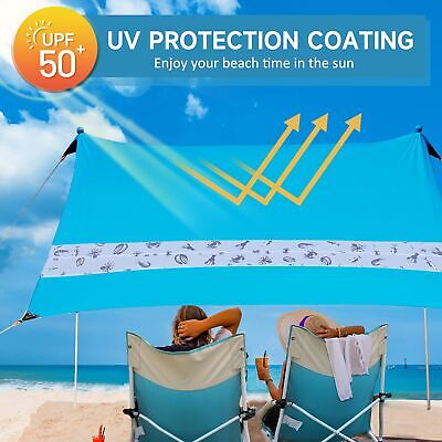 Villey Beach Tent Sun Shelter with UPF50+ Protection, 8&#215;7FT Portable Sun Sh