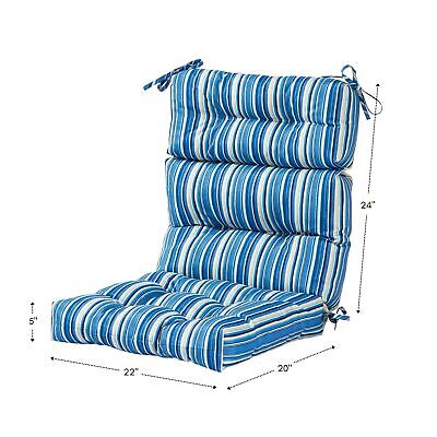 Greendale Home Fashions Outdoor 44 x 22-inch High Back Chair Cushion, Set of ...