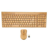 Bamboo Keyboard and Mouse, 2.4GHz Computer Devices with USB Receiver, Optiona...