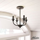 Hunter Fan Company 19642 Southcrest Flush Mount, Flat Matte Black