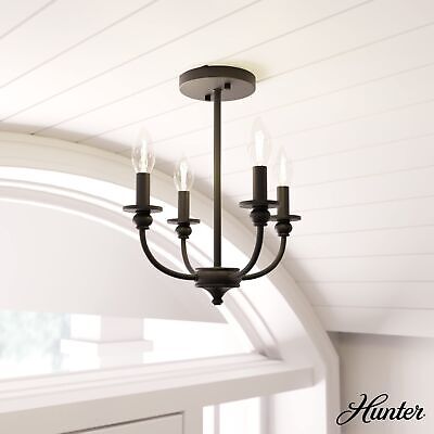 Hunter Fan Company 19642 Southcrest Flush Mount, Flat Matte Black