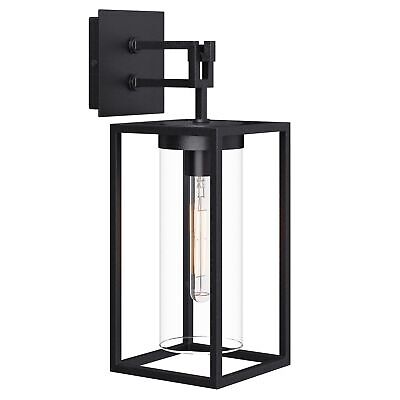 Nathan James Sedona Outdoor Black Wall Sconce Light Fixture, Exterior Porch L...