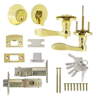 Keyed Alike Entrance Lock Lever Combo Set,3 Set Entry Lever with Single Cylin...