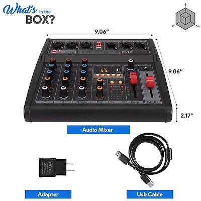 Pyle Professional Bluetooth DJ Audio Mixer - 3 - Channel DJ Controller Sound ...