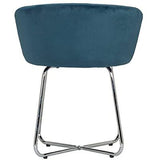 Hillsdale, Marisol Round Metal and Upholstered Vanity Stool, Blue