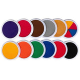 READY 2 LEARN Jumbo Circular Washable Stamp Pads - Craft - Set of 12 Colors -...