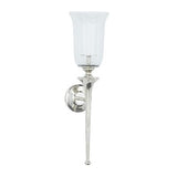 Deco 79 Aluminum Wall Sconce with Glass Holder, 8" x 8" x 30", Silver