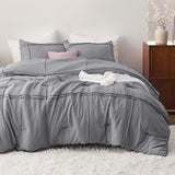 Bedsure California King Comforter Set with Sheet - 4 Pieces Soft Grey Bedding...