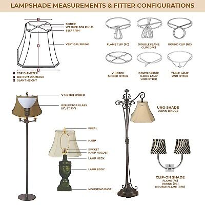 Royal Designs, Inc. Flare Bottom Outside Corner Scalloped Basic Lamp Shade, B...