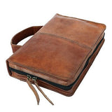 Leather Bible Cover Book Cover Planner Cover with Handle and Back Pocket Size...