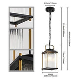 Outdoor Hanging Porch Light Waterproof Black and Gold Outdoor Pendant Lights ...