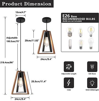 Small Black Pendant Lights 2 Pack Rustic Farmhouse Pendant Lights Farmhouse K...