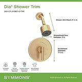 Symmons 3501-CYL-B-BBZ-1.5-TRM Dia Single Handle 1-Spray Shower Trim with Sol...