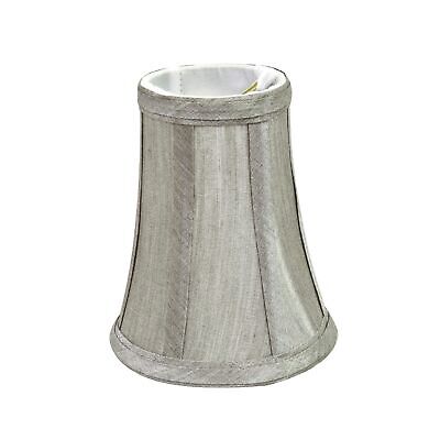 Aspen Creative 30246-9A, Bell Clip-On Chandelier Lamp Shade, Silver-Grey, 2 1...