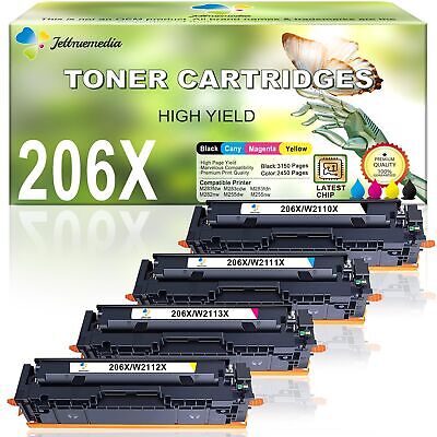 206X Toner Cartridges 4 Pack High Yield (with Chip) Compatible Replacement fo...