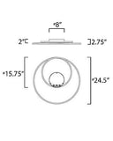 ET2 Cycle-75W 1 LED Flush Mount-24.5 Inches Wide by 2.75 inches high-Matte Si...