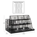 Mind Reader 14 Compartment Condiment organizer, Black 14 Compartment,