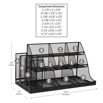 Mind Reader 14 Compartment Condiment organizer, Black 14 Compartment,