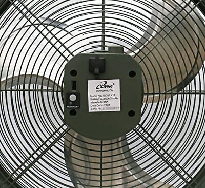 iLiving 18" Rechargeable Battery Operated Camping Floor Fan, 18-Inch, Green