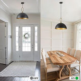 17.7'' Farmhouse Vintage Pendant Lighting Black and Gold Pendant Light Fixtur...