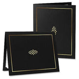 Ornate Black & Gold Certificate Folders - Pack of 25, Linen Cover 80 lb. Stoc...