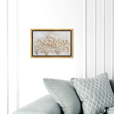 Oliver Gal Candelabro' Framed Abstract Wall Decor, 15" x 10", Gold Gold Frame