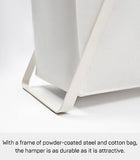 Yamazaki Home Laundry Hamper Clothes Basket Liner | Steel + Cotton, Medium, W...