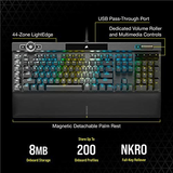 Corsair K100 RGB Optical-Mechanical Wired Gaming OPX- Optical Switch, Black