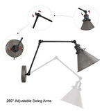 LNC Swing Arm Wall Lamp Modern Plug in Wall Sconce Hardwired Adjustable Farmh...