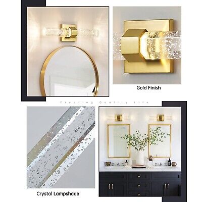 Bathroom Sconce Wall Lighting - Modern Gold Wall Sconce Crystal Wall Light 30...