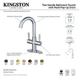 Kingston Brass LS8458DL Concord Two-Handle Bathroom Faucet with Push Pop-Up, ...