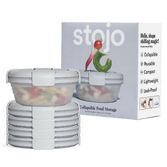 STOJO Collapsible Bowl 5 Set - Translucent Cashmere, 36oz - Reusable Silicone...