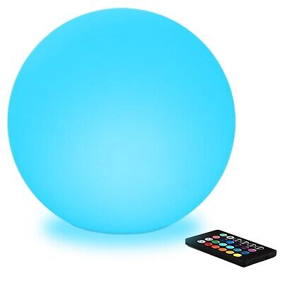 12-in LED Glowing Ball Light, Rechargeable LED Globe Orb Light w/Remote, Dimm...