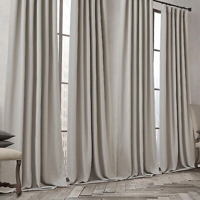 NICETOWN Faux Linen Curtains 96 inches Long, Pinch Pleated Curtains Room Dark...