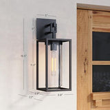 Nathan James Sedona Outdoor Black Wall Sconce Light Fixture, Exterior Porch L...