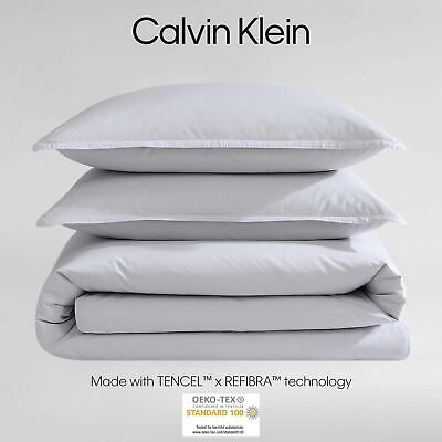 Calvin Klein - Queen Duvet Cover Set, Luxuriously Soft Percale Bedding, Susta...